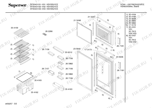 Схема №2 5FS5431 с изображением Панель управления для холодильной камеры Bosch 00356243