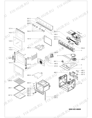 Схема №1 AKZ 205/IX с изображением Панель для духового шкафа Whirlpool 481245240005