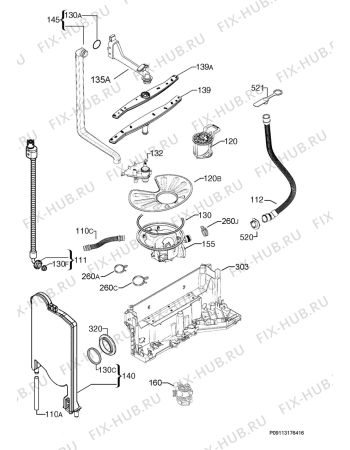Взрыв-схема посудомоечной машины Rex Electrolux TT702 - Схема узла Hydraulic System 272