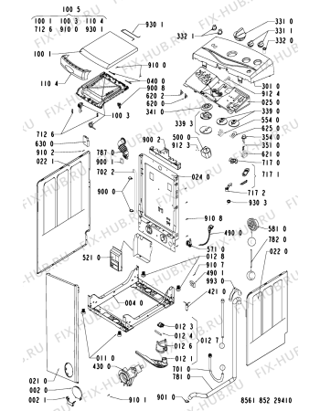 Схема №2 AWA 852 с изображением Декоративная панель для стиралки Whirlpool 481245210278