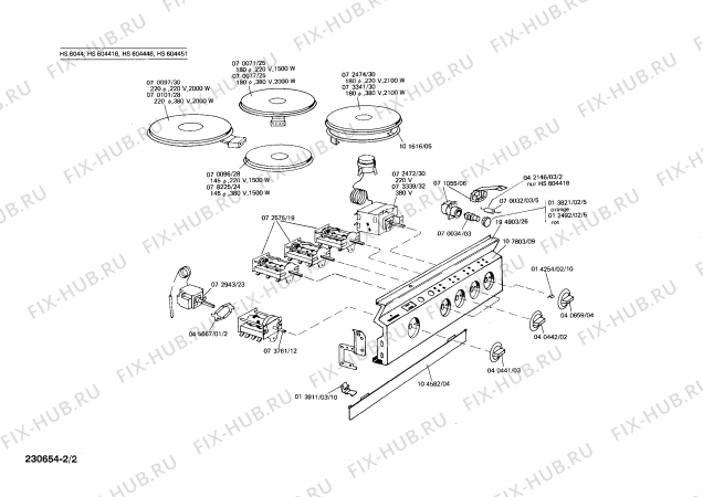 Взрыв-схема плиты (духовки) Siemens HS6044 - Схема узла 02