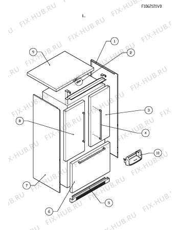 Взрыв-схема холодильника Whirlpool KRFC9035 (F090450) - Схема узла