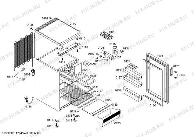 Схема №2 4FN3211B с изображением Поднос для холодильника Bosch 00443495