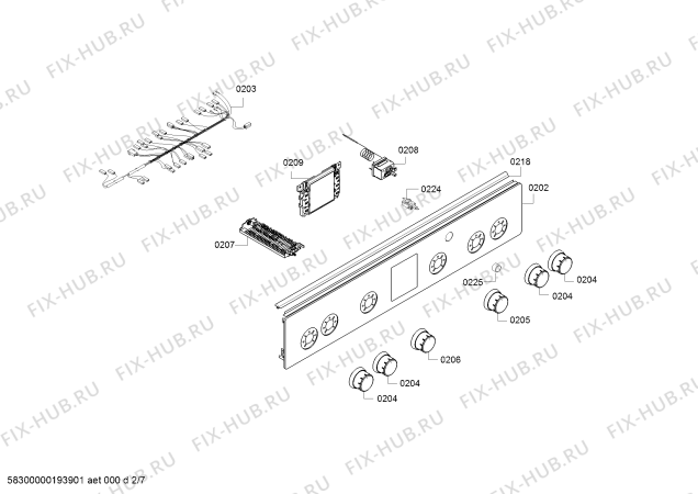 Взрыв-схема плиты (духовки) Bosch HGD745257N - Схема узла 02