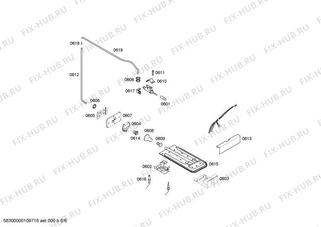 Взрыв-схема плиты (духовки) Bosch HEC14X19E9 P1 EMB 56 INOX GE 127V (CKD) - Схема узла 06