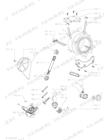 Схема №1 WAK 8516 с изображением Обшивка для стиральной машины Whirlpool 481010625451