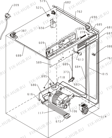 Схема №2 WA72145RD (297480, PS23/14B) с изображением Обшивка для стиральной машины Gorenje 299399