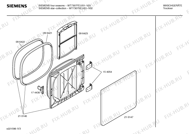 Взрыв-схема сушильной машины Siemens WT7307SEU starcollection - Схема узла 03