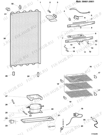 Взрыв-схема холодильника Indesit CA240FR (F024000) - Схема узла