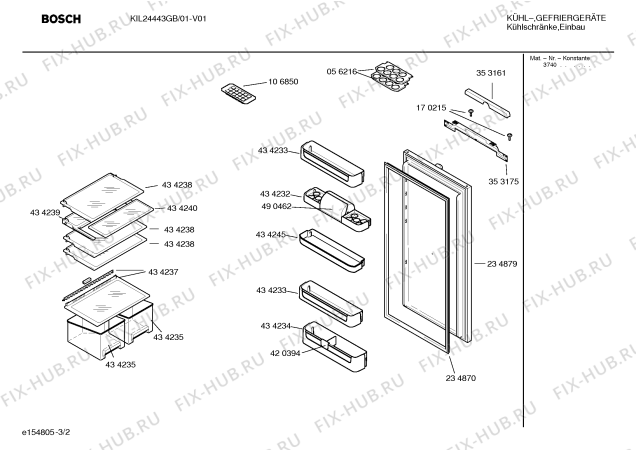 Взрыв-схема холодильника Bosch KIL24443GB - Схема узла 02