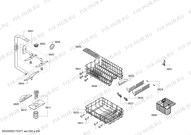 Взрыв-схема посудомоечной машины Constructa CP5A01V9 - Схема узла 06