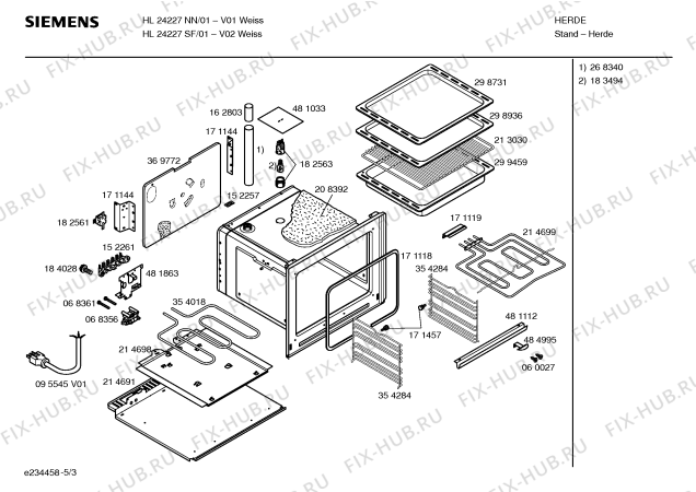 Схема №4 HL24227NN с изображением Инструкция по эксплуатации для плиты (духовки) Siemens 00583623