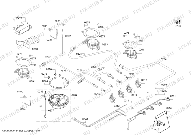 Взрыв-схема плиты (духовки) Siemens EC615HB9TI 3G+1W SE60F IH5 - Схема узла 02