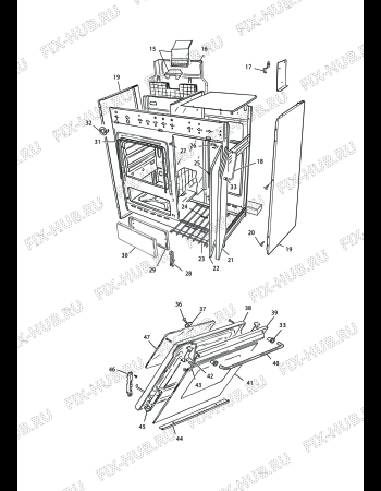 Взрыв-схема плиты (духовки) DELONGHI GGB 8540 S - Схема узла 2