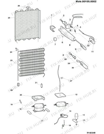 Взрыв-схема холодильника Indesit RG2190TI1 (F022358) - Схема узла
