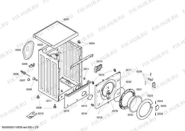Схема №5 3TE750C TE750 с изображением Панель управления для стиральной машины Bosch 00442465