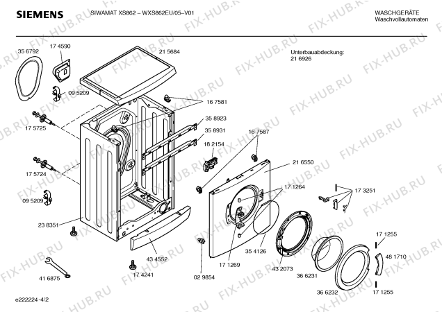 Взрыв-схема стиральной машины Siemens WXS862EU SIWAMAT XS 862 - Схема узла 02