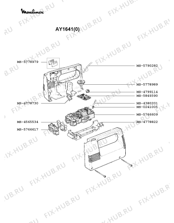 Взрыв-схема блендера (миксера) Moulinex AY1641(0) - Схема узла MP000736.6P2