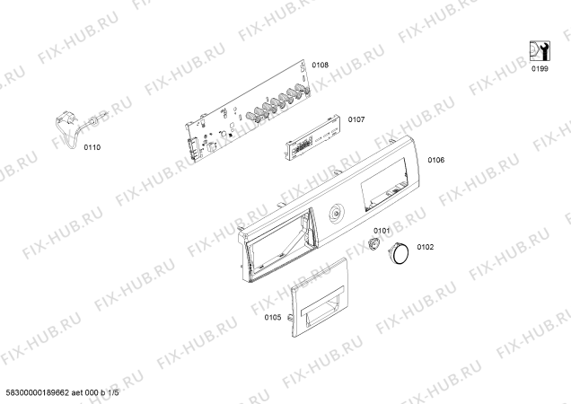 Схема №3 WAN242680W Serie 4 с изображением Ручка для стиралки Bosch 12009878