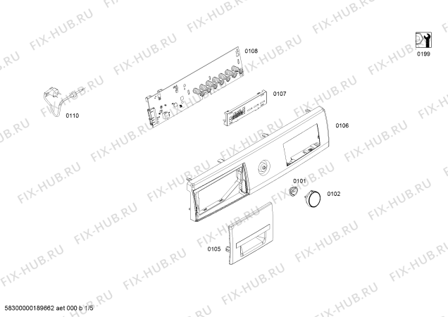 Схема №3 WM10N0R80W IQ100 с изображением Крышка для стиралки Siemens 00773579