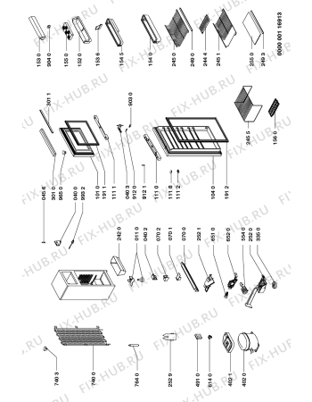 Схема №1 DPA 310/G с изображением Элемент корпуса для холодильной камеры Whirlpool 481944268691
