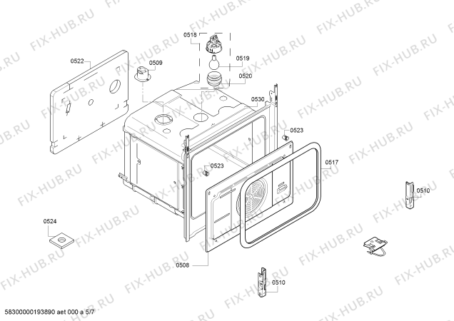 Схема №2 HGD625250H с изображением Столешница для электропечи Bosch 00711921