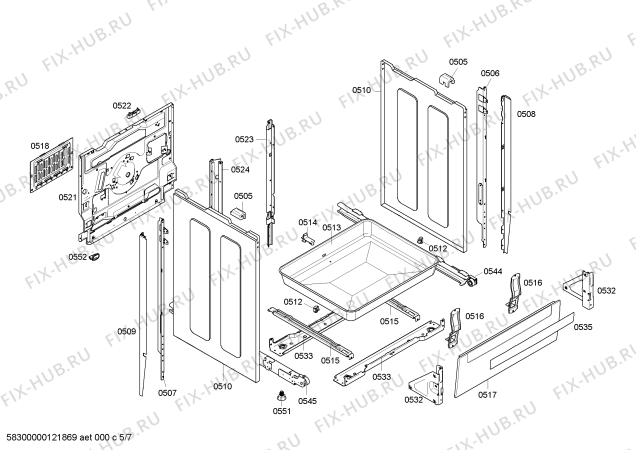 Схема №4 HLN653450F с изображением Фронтальное стекло для плиты (духовки) Bosch 00476497