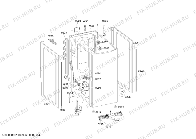 Схема №2 WP12T350SN T12.35 с изображением Наклейка для стиралки Siemens 00605789