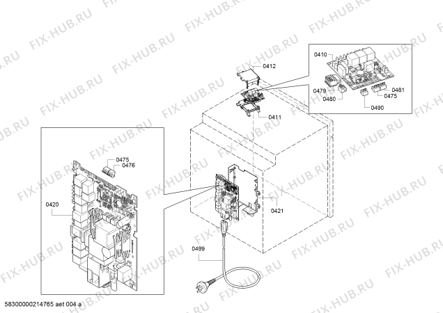 Взрыв-схема плиты (духовки) Bosch CSG656BS2W - Схема узла 04