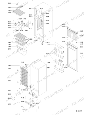 Схема №1 WTE2510 W с изображением Лоток (форма) для холодильника Whirlpool 481241829723