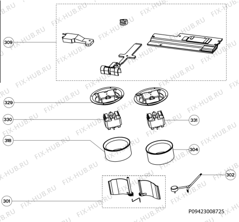 Взрыв-схема вытяжки Electrolux EFT60022S - Схема узла Section 3