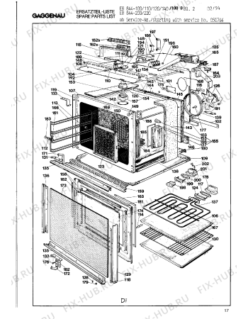 Взрыв-схема плиты (духовки) Gaggenau EB844100D - Схема узла 17