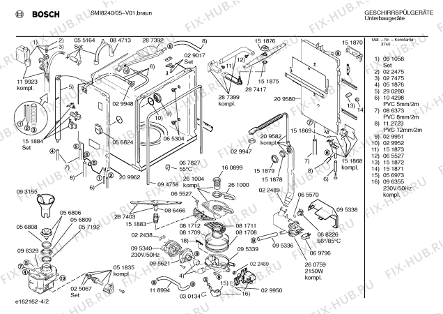 Взрыв-схема посудомоечной машины Bosch SMI8240 - Схема узла 02