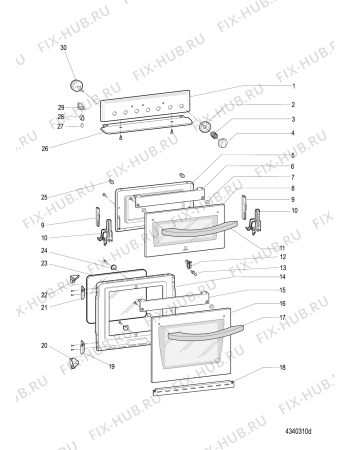 Схема №2 ITL50GKUK (F088400) с изображением Обшивка для электропечи Indesit C00373075