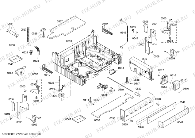 Взрыв-схема посудомоечной машины Bosch SHX68M02UC - Схема узла 05