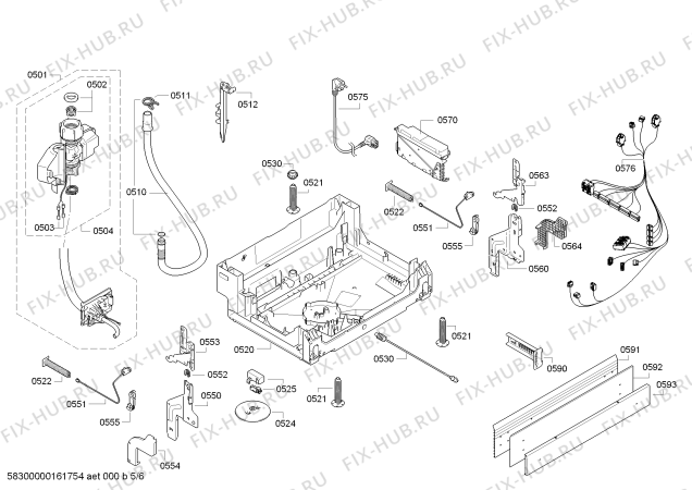 Взрыв-схема посудомоечной машины Bosch SMU40D02SK Aqua-Stop - Схема узла 05