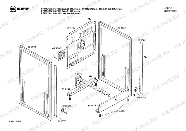 Схема №2 195307828 PRIMUS 125.6 с изображением Планка для духового шкафа Bosch 00203562