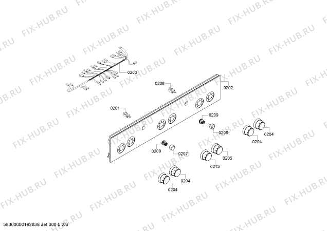 Взрыв-схема плиты (духовки) Bosch HGA323120R - Схема узла 02