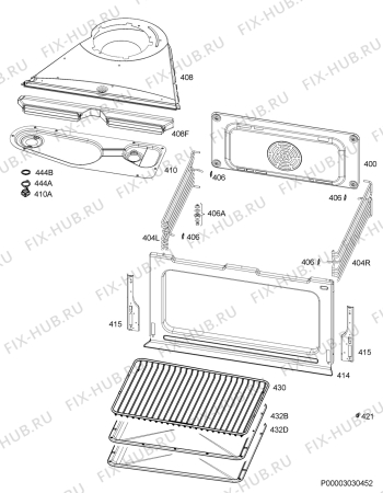 Взрыв-схема плиты (духовки) Aeg Electrolux KB7100000M - Схема узла Oven