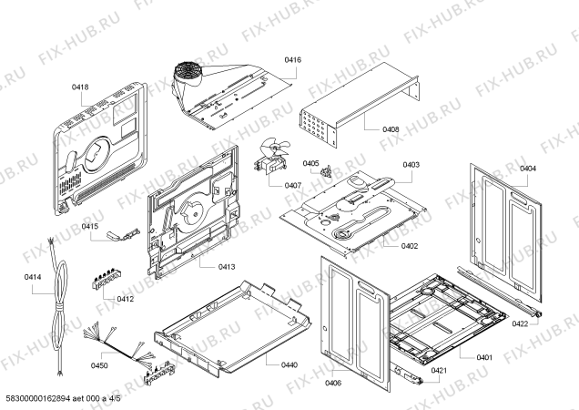 Взрыв-схема плиты (духовки) Bosch HBB43C452E H.BO.NP.C3D.IN.CARRO.B4/.X.E0_C/// - Схема узла 04