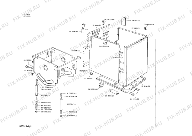 Взрыв-схема стиральной машины Constructa CV0825 - Схема узла 02