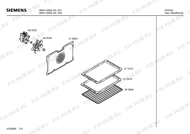 Взрыв-схема плиты (духовки) Siemens HM41120NL, HM41120NL - Схема узла 04