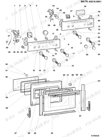 Взрыв-схема плиты (духовки) Ariston FG21RWH (F018227) - Схема узла