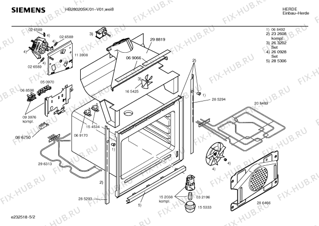 Схема №2 HB28020SK с изображением Инструкция по эксплуатации для плиты (духовки) Siemens 00520445