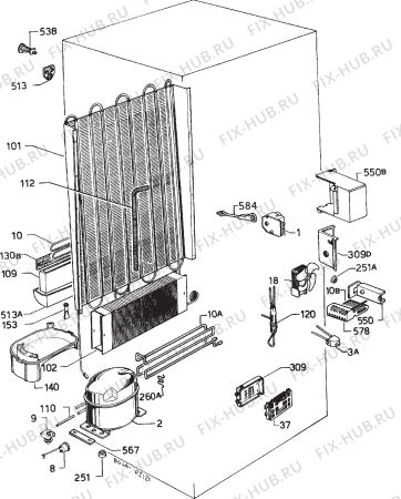 Взрыв-схема холодильника Electrolux ER2424B - Схема узла Cooling system 017