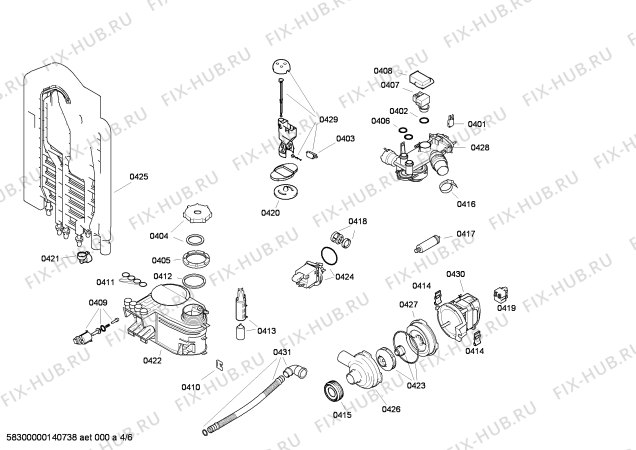 Взрыв-схема посудомоечной машины Bosch SGS53F02EU - Схема узла 04