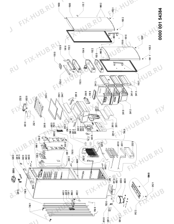 Схема №1 ARC 7636/1 IX с изображением Вноска для холодильника Whirlpool 481245229061