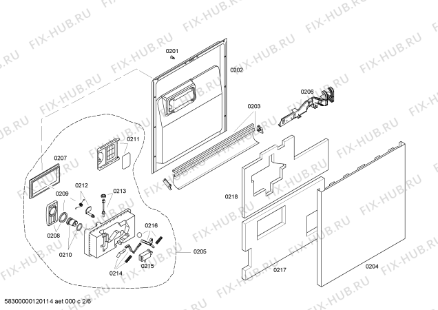 Взрыв-схема посудомоечной машины Kenmore 63016304403 Kenmore Elite - Схема узла 02