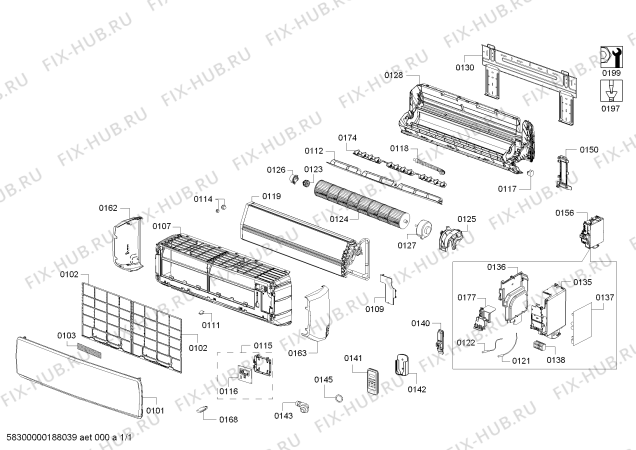 Схема №1 B1ZMI18909 18000 BTU IC UNITE с изображением Крышка для сплит-системы Bosch 11008545