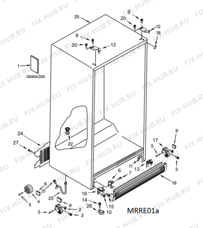 Схема №4 5WRS25KNBW с изображением Всякое для холодильника Whirlpool 482000099144